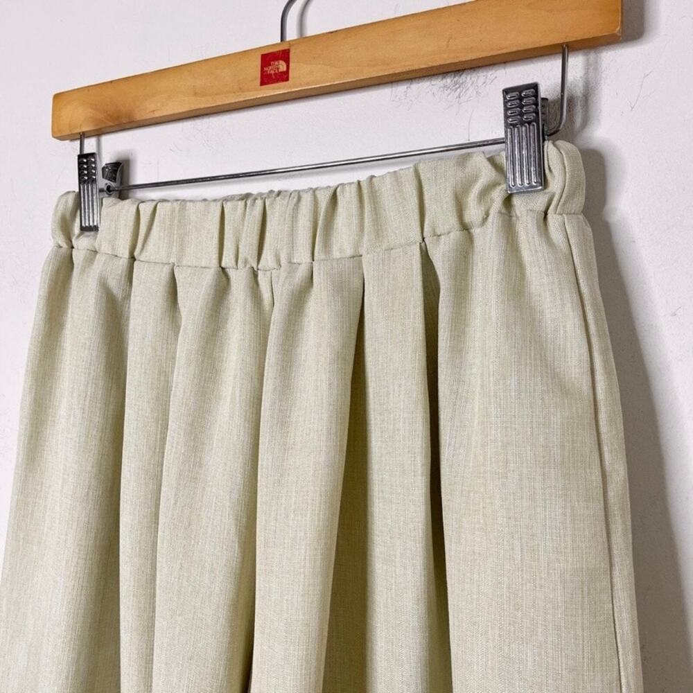 PrettyLittleThing Women's Wide Leg Palazzo Pants 2 Beige Pleated High Rise - Picture 4 of 10